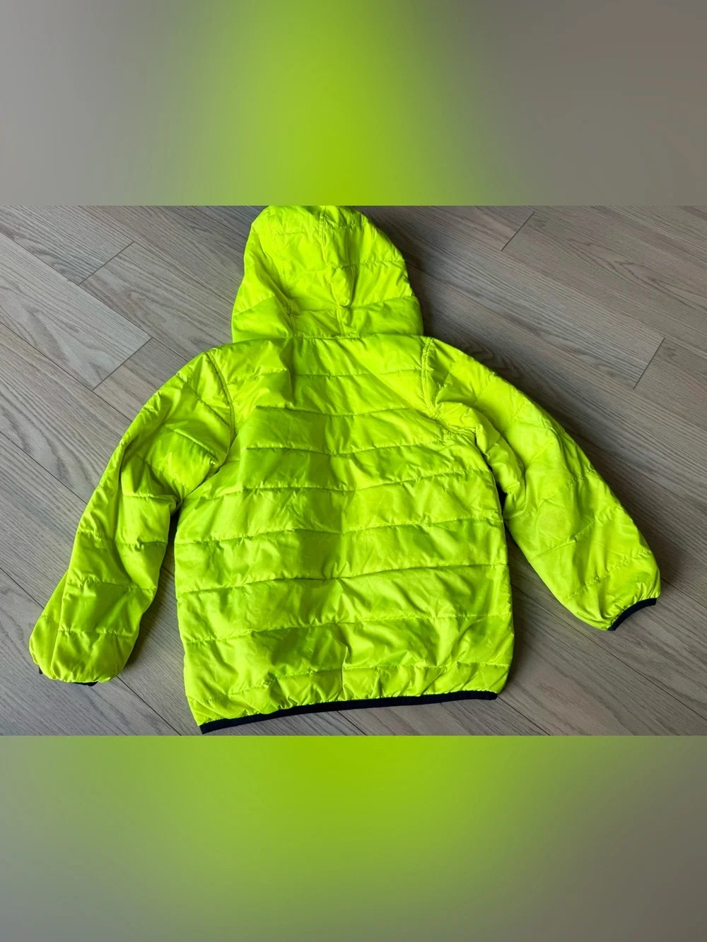 Nike Neon Yellow Kids Hooded Puffer Jacket
